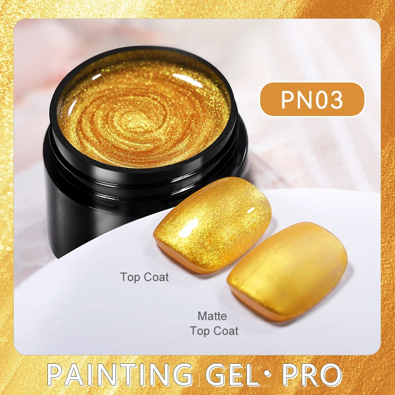 Super Bright Metallic Painting Gel Polish 5ML Gold Silver Mirror Gel Nail Polish Flower Drawing Lines French Nails