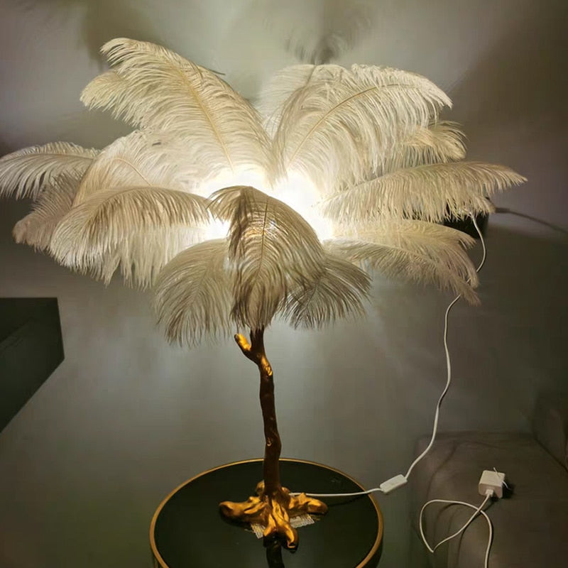 Ostrich Feather LED Copper Floor Lamp TOPAZ.PK