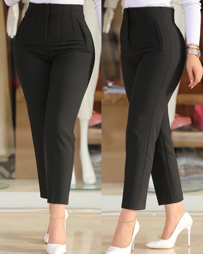 Pants for Woman 2023 Business Office Lady Black High Waist Cropped Elegant Work Pants All-Match Female Trousers XPrice Shop