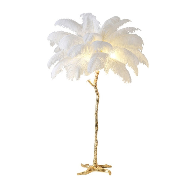 Ostrich Feather LED Copper Floor Lamp TOPAZ.PK