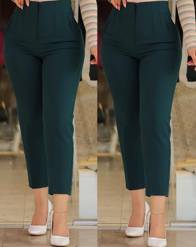 Pants for Woman 2023 Business Office Lady Black High Waist Cropped Elegant Work Pants All-Match Female Trousers XPrice Shop