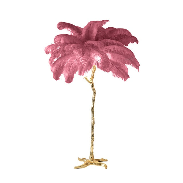 Ostrich Feather LED Copper Floor Lamp TOPAZ.PK