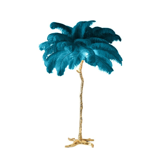 Ostrich Feather LED Copper Floor Lamp TOPAZ.PK