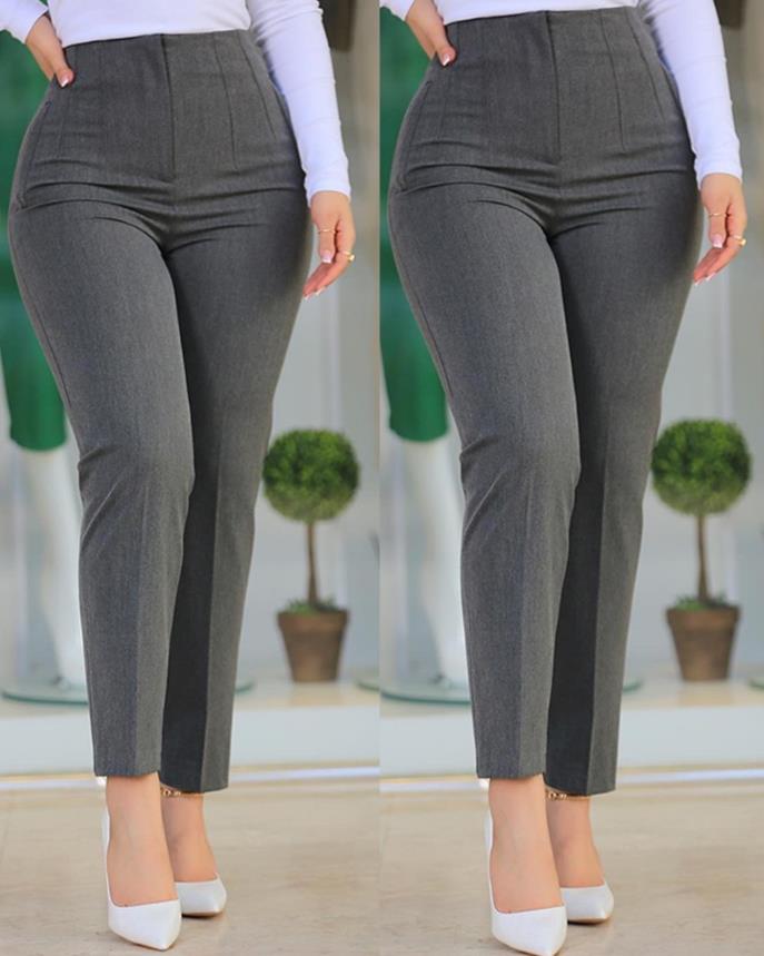 Pants for Woman 2023 Business Office Lady Black High Waist Cropped Elegant Work Pants All-Match Female Trousers XPrice Shop