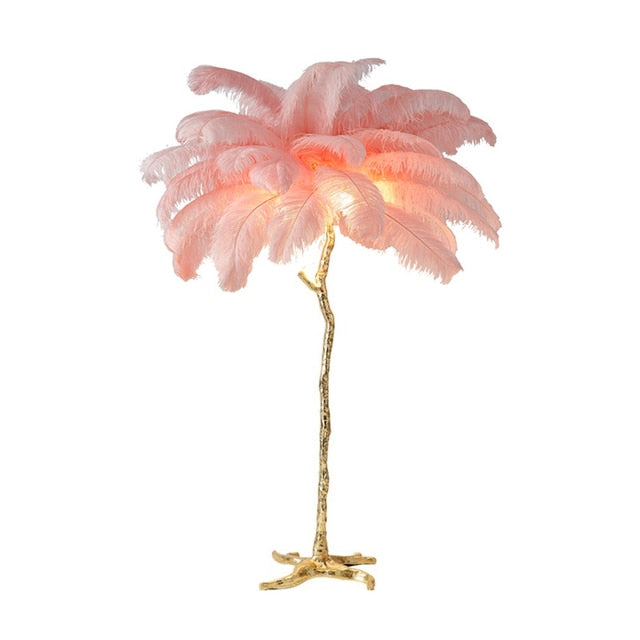 Ostrich Feather LED Copper Floor Lamp TOPAZ.PK