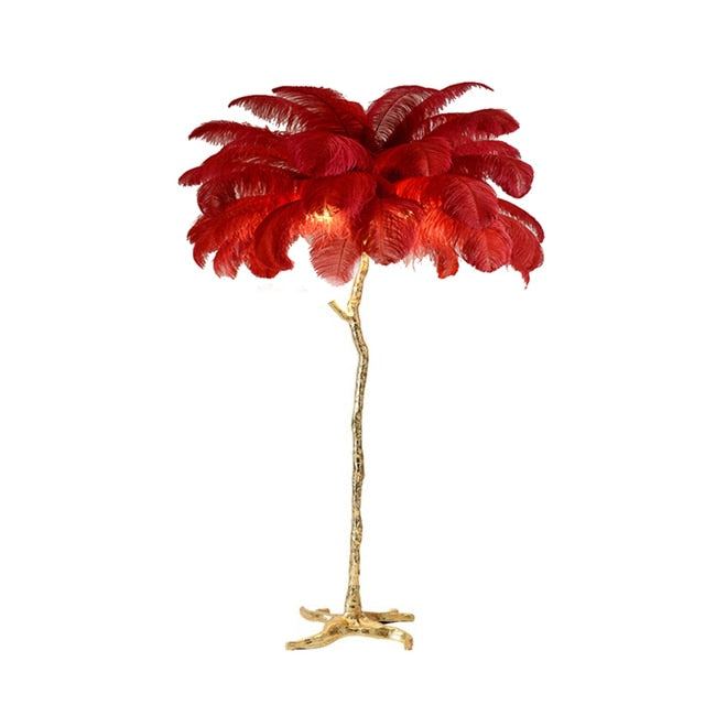 Ostrich Feather LED Copper Floor Lamp TOPAZ.PK