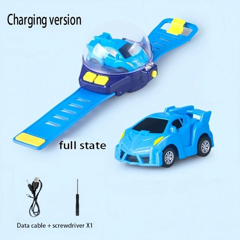 2.4G Kids Mini Watch Remote Control Car Toy Portable USB Charging Cartoon Remote Control Car Watch Toy Kids Birthday Gift