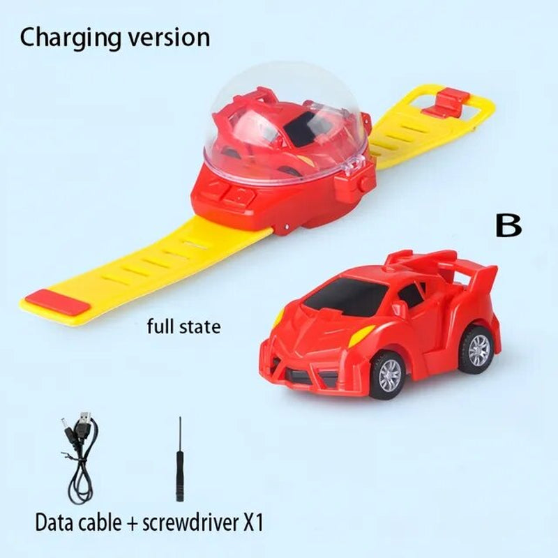 2.4G Kids Mini Watch Remote Control Car Toy Portable USB Charging Cartoon Remote Control Car Watch Toy Kids Birthday Gift